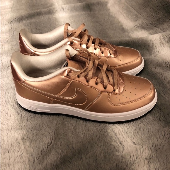 rose gold and black air force ones